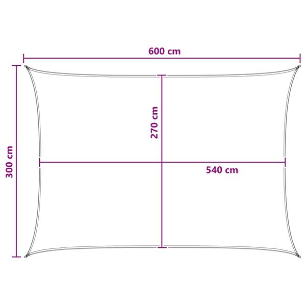 Grote foto vidaxl zonneschaduwzeil lichtgrijs en wit. 3 x 6 m hdpe tuin en terras overige tuin en terras