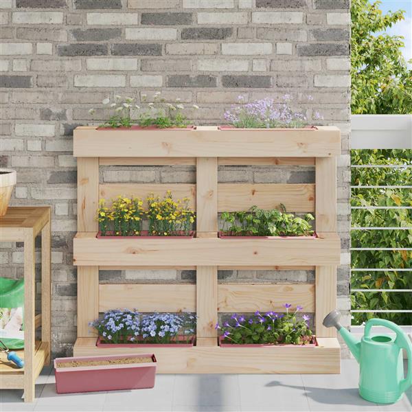 Grote foto vidaxl bloembakken voor euro pallets 12 pcs bruin 36 5 x 14 x 9 5 cm tuin en terras overige tuin en terras
