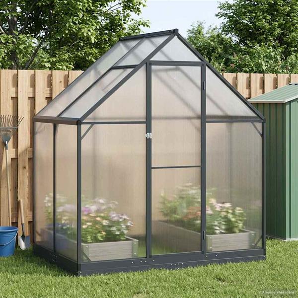Grote foto vidaxl tuin serre met de deur antracietkleurig 183 5 x 123 x 207 cm tuin en terras overige tuin en terras