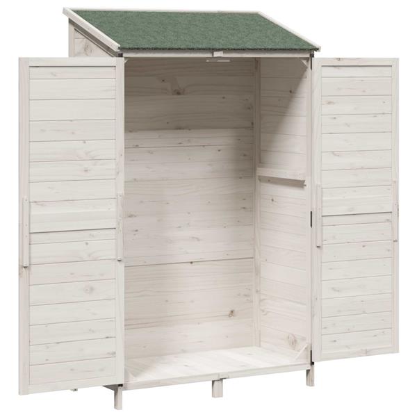 Grote foto vidaxl tuinschuur met dak wit 106 x 56 x 176 5 cm massief vurenhout tuin en terras tuinhuisjes en blokhutten