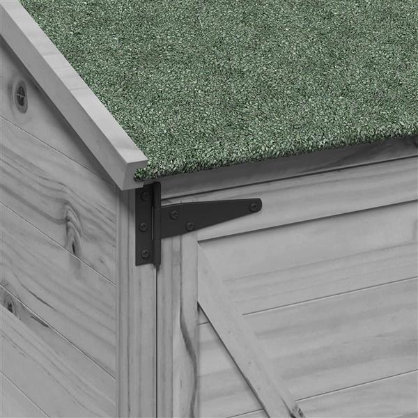 Grote foto vidaxl tuinschuur grijs 59 5 x 56 x 176 5 cm bewerkt hout tuin en terras tuinhuisjes en blokhutten