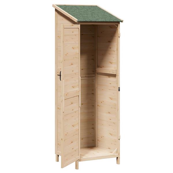 Grote foto vidaxl tuinschuur naturel 59 5 x 56 x 176 5 cm massief vurenhout tuin en terras tuinhuisjes en blokhutten