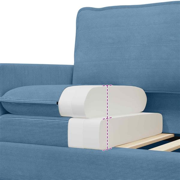 Grote foto vidaxl bank blauw 76 x 81 x 87 5 cm stof huis en inrichting bankstellen
