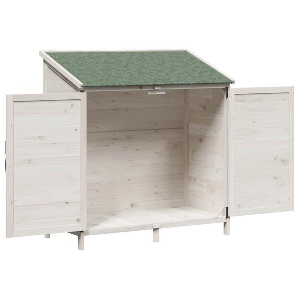 Grote foto vidaxl tuinschuur met dak wit 106 x 56 x 113 5 cm massief vurenhout tuin en terras tuinhuisjes en blokhutten