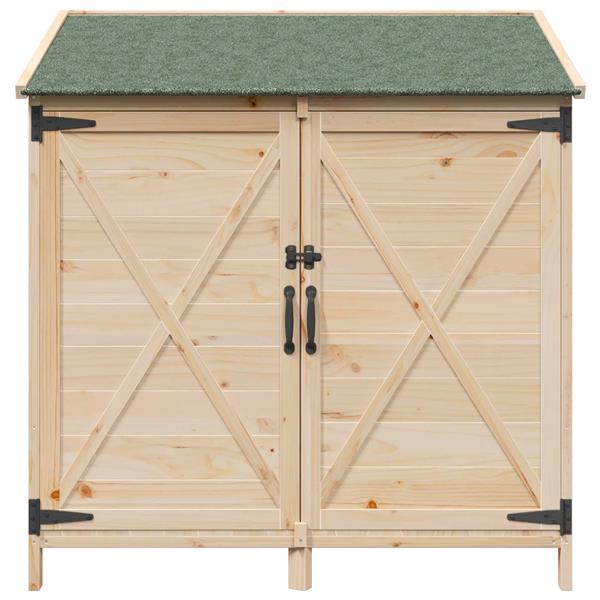 Grote foto vidaxl tuinschuur naturel 106 x 56 x 113 5 cm massief vurenhout tuin en terras tuinhuisjes en blokhutten