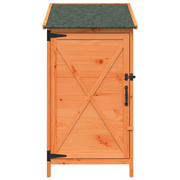 Grote foto vidaxl tuinschuur met dak bruin 59 5 x 56 x 113 5 cm massief vurenhout tuin en terras tuinhuisjes en blokhutten