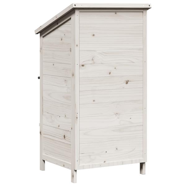 Grote foto vidaxl tuinschuur met dak wit 59 5 x 56 x 113 5 cm massief vurenhout tuin en terras tuinhuisjes en blokhutten