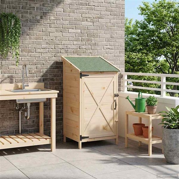 Grote foto vidaxl tuinschuur naturel 59 5 x 56 x 113 5 cm massief vurenhout tuin en terras tuinhuisjes en blokhutten