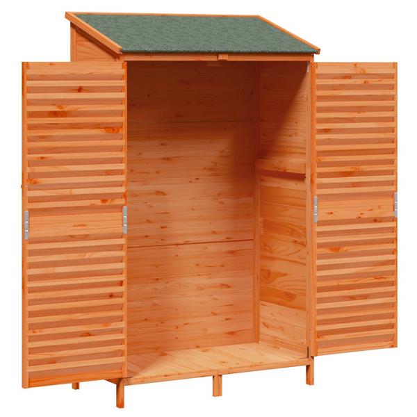 Grote foto vidaxl tuinschuur met dak bruin 106 x 56 x 176 5 cm massief vurenhout tuin en terras tuinhuisjes en blokhutten