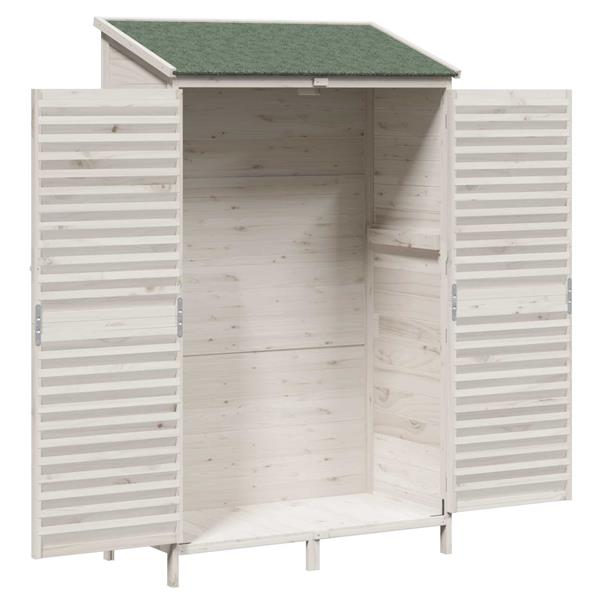 Grote foto vidaxl tuinschuur met dak wit 106 x 56 x 176 5 cm massief vurenhout tuin en terras tuinhuisjes en blokhutten