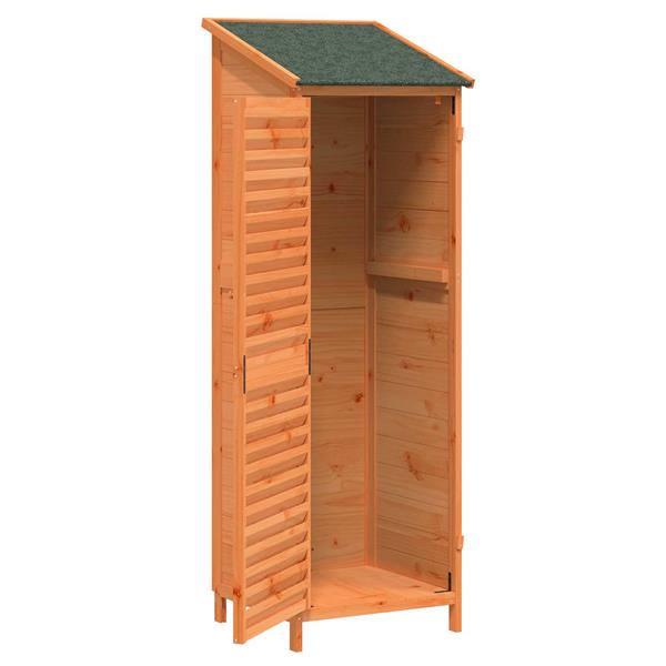 Grote foto vidaxl tuinschuur met dak bruin 59 x 56 x 176 cm massief vurenhout tuin en terras tuinhuisjes en blokhutten