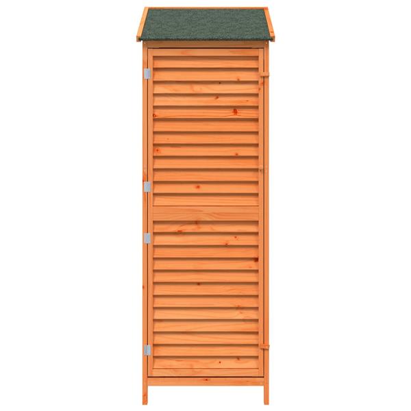 Grote foto vidaxl tuinschuur met dak bruin 59 x 56 x 176 cm massief vurenhout tuin en terras tuinhuisjes en blokhutten