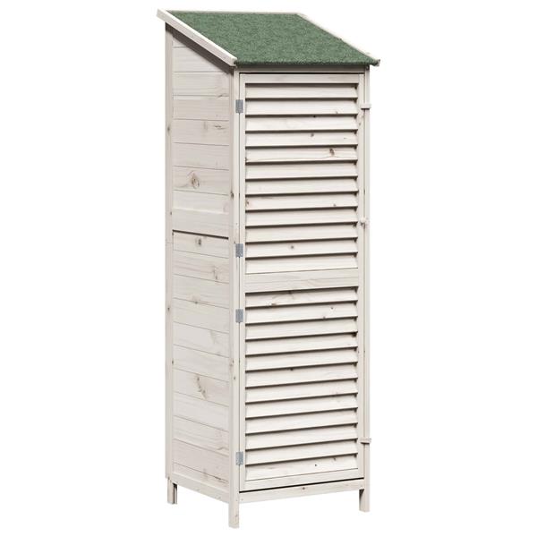 Grote foto vidaxl tuinschuur met dak wit 59 x 56 x 176 cm massief vurenhout tuin en terras tuinhuisjes en blokhutten