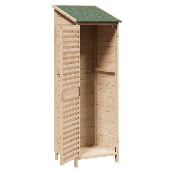 Grote foto vidaxl tuinschuur met dak naturel 59 x 56 x 176 cm massief vurenhout tuin en terras tuinhuisjes en blokhutten