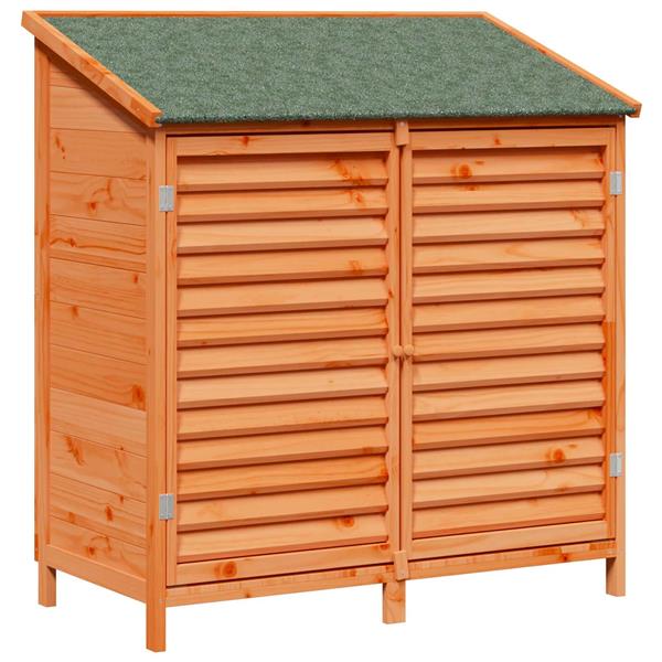 Grote foto vidaxl tuinschuur met dak bruin 106 x 56 x 113 5 cm massief vurenhout tuin en terras tuinhuisjes en blokhutten