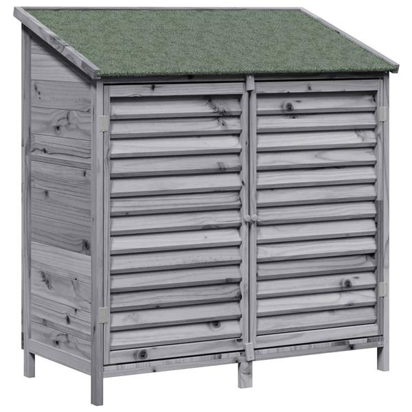 Grote foto vidaxl tuinschuur met dak grijs 106 x 56 x 113 5 cm massief vurenhout tuin en terras tuinhuisjes en blokhutten