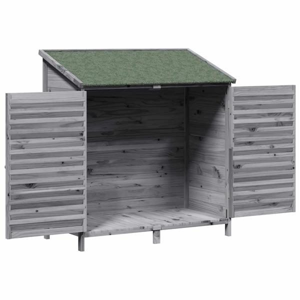 Grote foto vidaxl tuinschuur met dak grijs 106 x 56 x 113 5 cm massief vurenhout tuin en terras tuinhuisjes en blokhutten