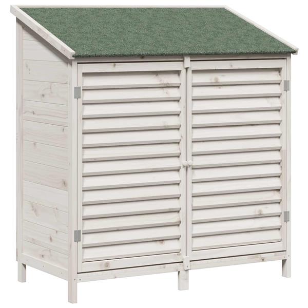 Grote foto vidaxl tuinschuur met dak wit 106 x 56 x 113 5 cm massief vurenhout tuin en terras tuinhuisjes en blokhutten