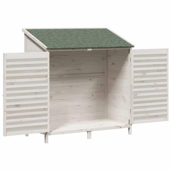 Grote foto vidaxl tuinschuur met dak wit 106 x 56 x 113 5 cm massief vurenhout tuin en terras tuinhuisjes en blokhutten