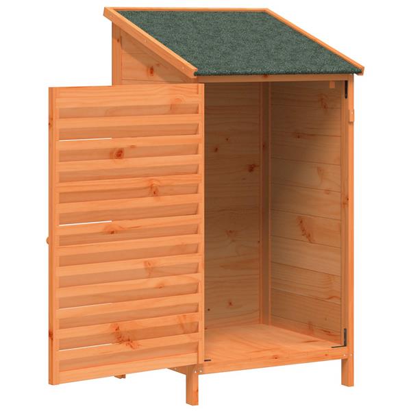 Grote foto vidaxl tuinschuur met dak bruin 59 x 56 x 113 5 cm massief vurenhout tuin en terras tuinhuisjes en blokhutten