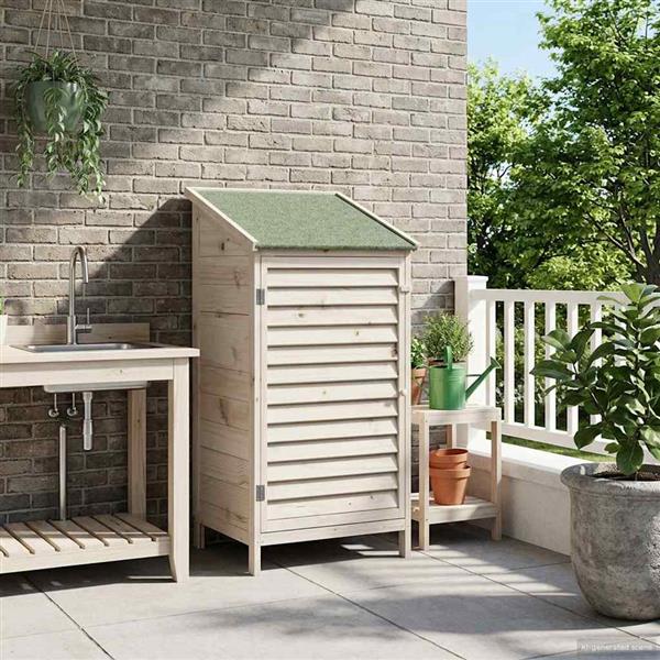 Grote foto vidaxl tuinschuur met dak wit 59 x 56 x 113 5 cm massief vurenhout tuin en terras tuinhuisjes en blokhutten