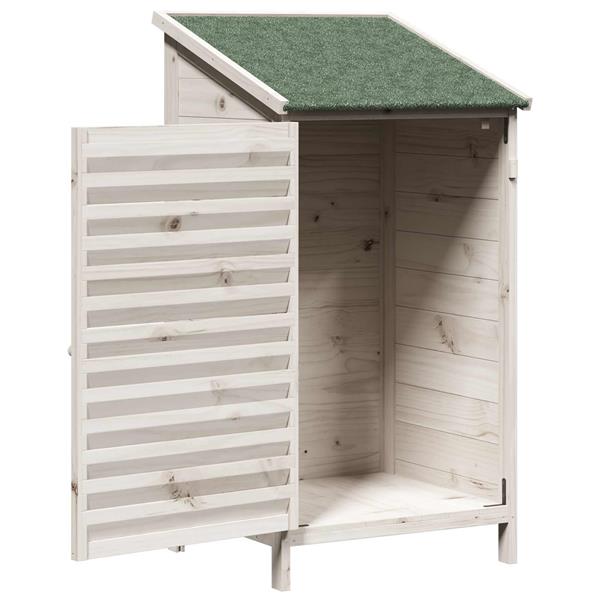 Grote foto vidaxl tuinschuur met dak wit 59 x 56 x 113 5 cm massief vurenhout tuin en terras tuinhuisjes en blokhutten