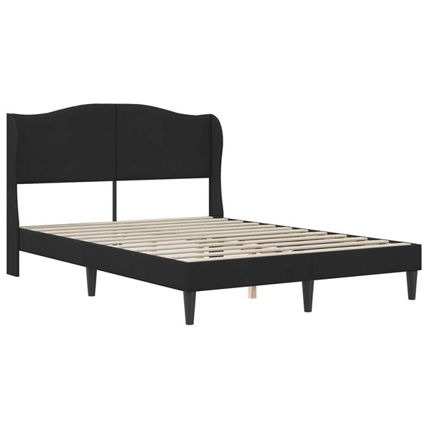 Grote foto vidaxl bedframe met hoofdeinde zwart 120 x 200 cm fluweel antiek en kunst stoelen en banken