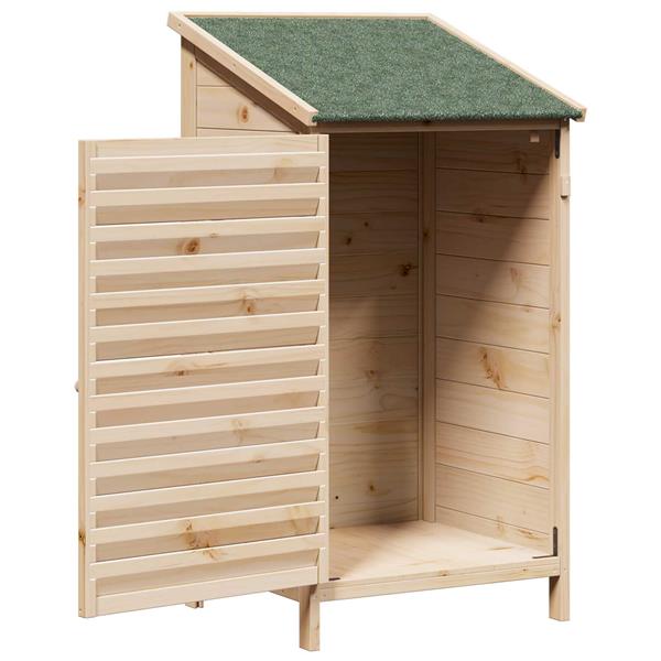 Grote foto vidaxl tuinschuur met dak naturel 59 x 56 x 113 5 cm massief vurenhout tuin en terras tuinhuisjes en blokhutten
