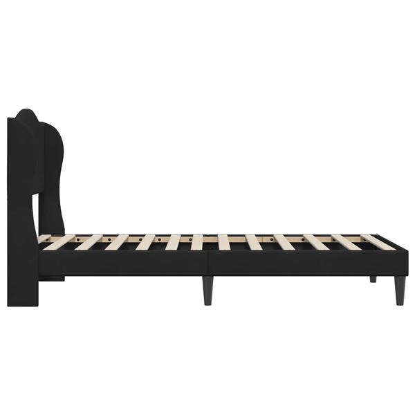 Grote foto vidaxl bedframe met hoofdeinde zwart 90 x 200 cm fluweel antiek en kunst stoelen en banken