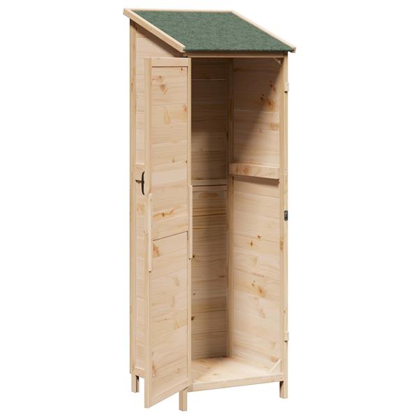 Grote foto vidaxl tuinschuur naturel 59 5 x 56 x 176 5 cm massief vurenhout tuin en terras tuinhuisjes en blokhutten