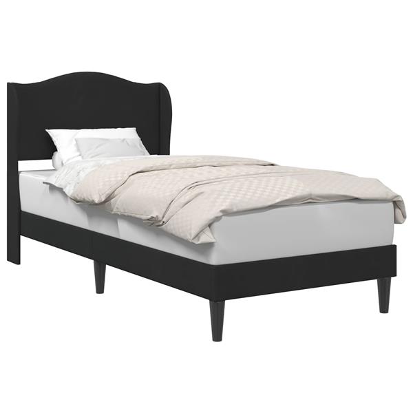 Grote foto vidaxl bedframe met hoofdeinde zwart 80 x 200 cm fluweel antiek en kunst stoelen en banken