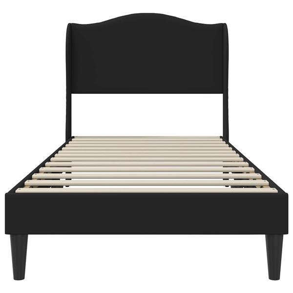 Grote foto vidaxl bedframe met hoofdeinde zwart 90 x 190 cm kunstleer antiek en kunst stoelen en banken