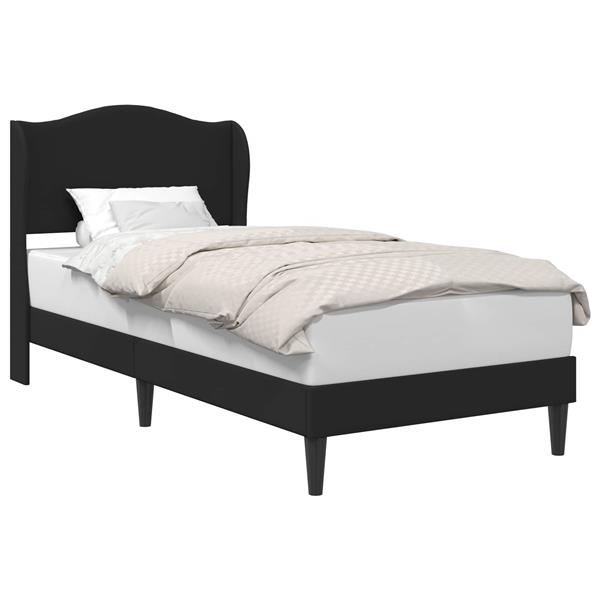 Grote foto vidaxl bedframe met hoofdeinde zwart 80 x 200 cm kunstleer antiek en kunst stoelen en banken