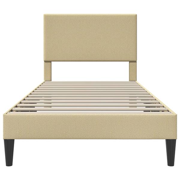 Grote foto vidaxl bedframe lichtgroen grijs 90 x 200 cm katoen stof antiek en kunst stoelen en banken