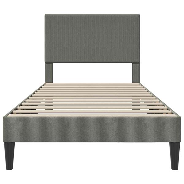 Grote foto vidaxl bedframe met hoofdeinde lichtgrijs 90 x 200 cm katoen stof antiek en kunst stoelen en banken