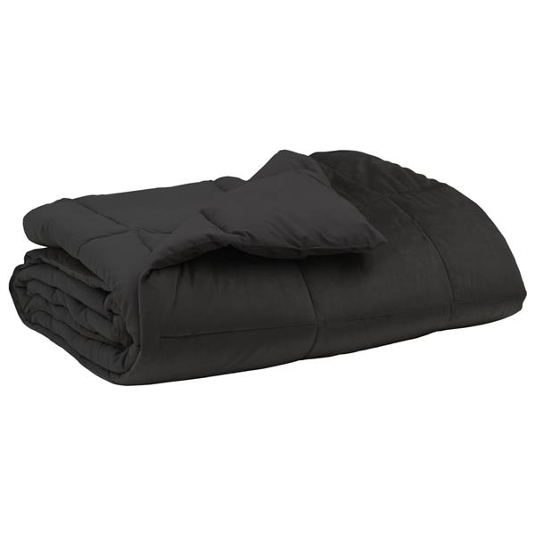 Grote foto vidaxl zomer dekbed gekwilt antraciet 155 x 220 cm microfiber huis en inrichting bedden