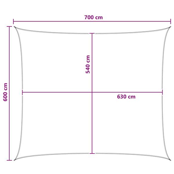 Grote foto vidaxl zonneschaduwzeil lichtgrijs en wit. 6 x 7 m hdpe tuin en terras overige tuin en terras