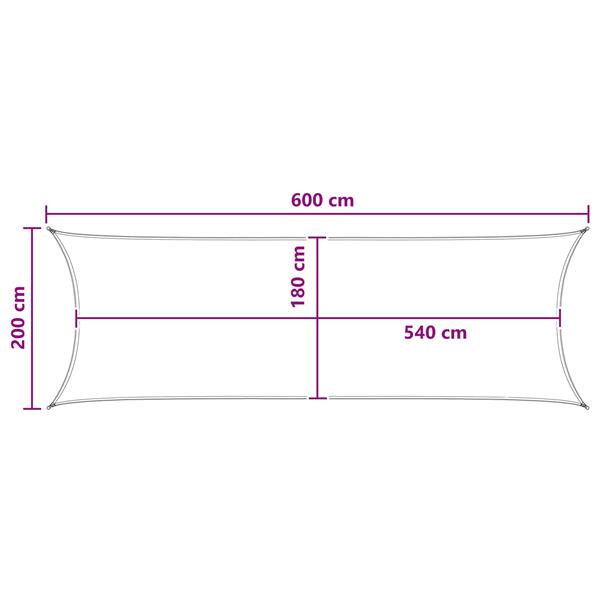 Grote foto vidaxl zonneschaduwzeil taupe 2 x 6 m hdpe tuin en terras overige tuin en terras
