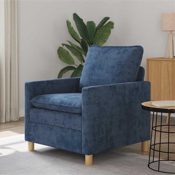 Grote foto vidaxl bank blauw 76 x 81 x 87 5 cm polyester huis en inrichting bankstellen