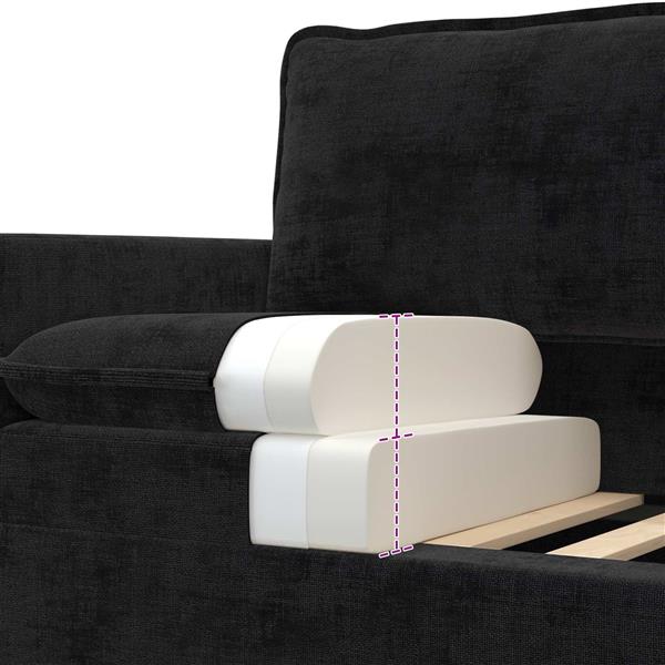 Grote foto vidaxl bank zwart 76 x 81 x 87 5 cm polyester huis en inrichting bankstellen