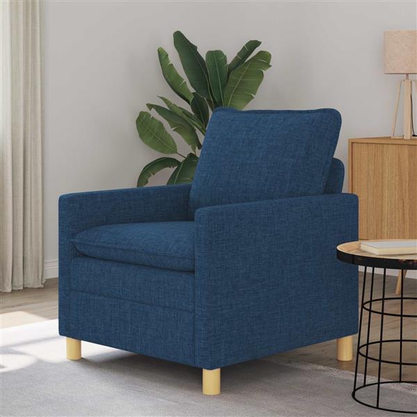 Grote foto vidaxl bank blauw 76 x 81 x 87 5 cm stof huis en inrichting bankstellen