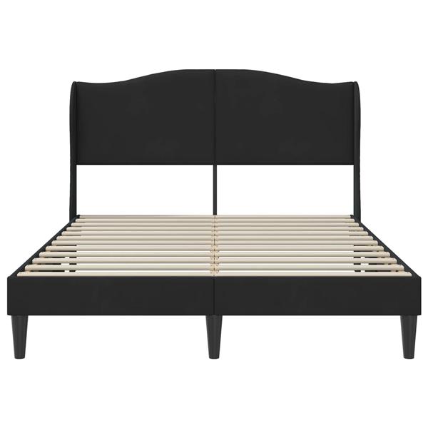 Grote foto vidaxl bedframe met hoofdeinde zwart 120 x 200 cm fluweel antiek en kunst stoelen en banken