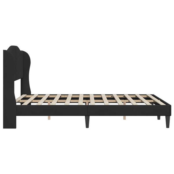 Grote foto vidaxl bedframe met hoofdeinde zwart 120 x 200 cm fluweel antiek en kunst stoelen en banken