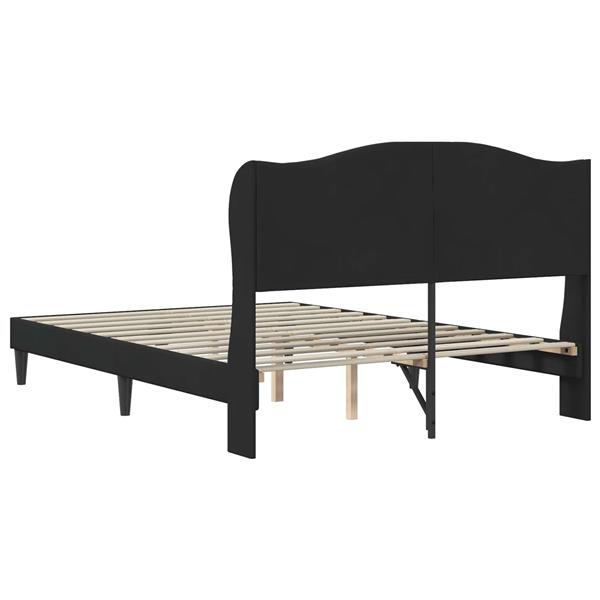 Grote foto vidaxl bedframe met hoofdeinde zwart 120 x 200 cm fluweel antiek en kunst stoelen en banken
