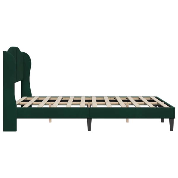 Grote foto vidaxl bedframe met hoofdeinde donkergroen 120 x 200 cm fluweel antiek en kunst stoelen en banken