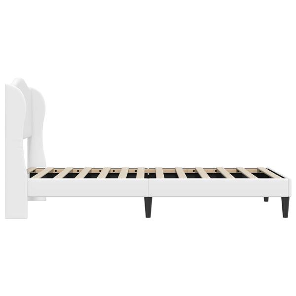 Grote foto vidaxl bedframe met hoofdeinde wit 80 x 200 cm kunstleer antiek en kunst stoelen en banken