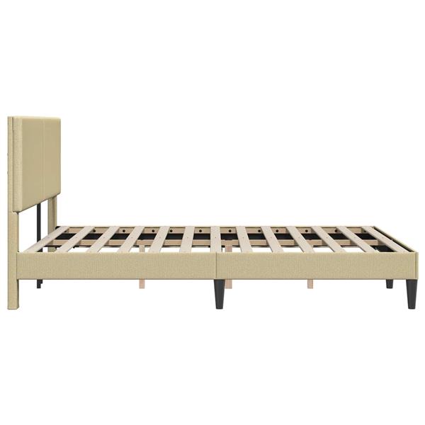 Grote foto vidaxl bedframe lichtgroen grijs 140 x 190 cm katoen stof antiek en kunst stoelen en banken