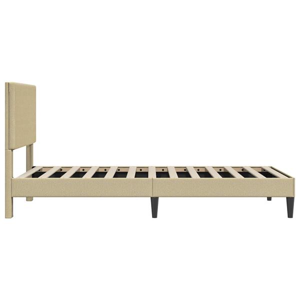 Grote foto vidaxl bedframe lichtgroen grijs 100 x 200 cm katoen stof antiek en kunst stoelen en banken