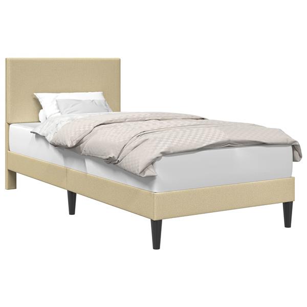 Grote foto vidaxl bedframe lichtgroen grijs 80 x 200 cm katoen stof antiek en kunst stoelen en banken