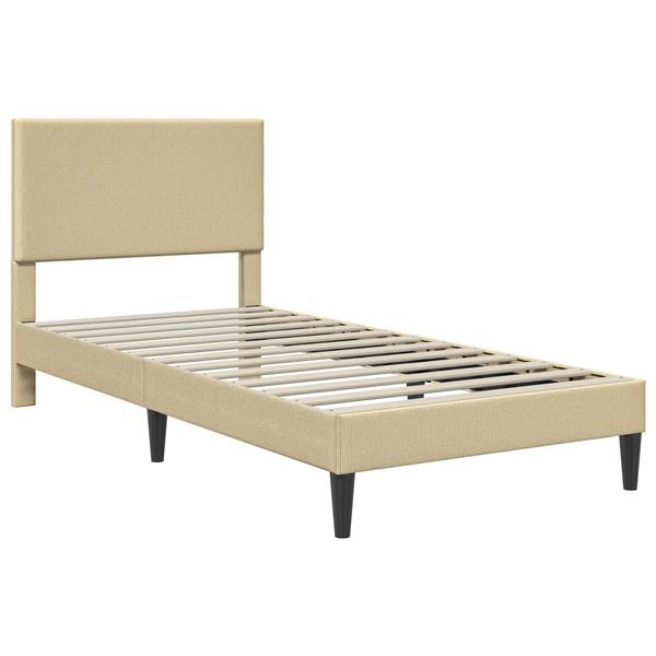 Grote foto vidaxl bedframe lichtgroen grijs 80 x 200 cm katoen stof antiek en kunst stoelen en banken
